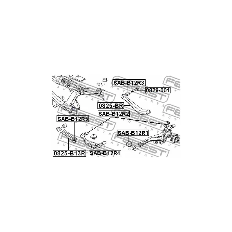 Douille de palier, bras transversal FEBEST SAB-B12R2 - Visuel 2