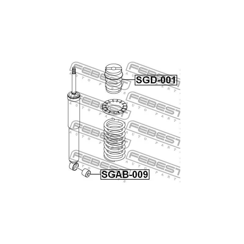 Butée Élastique Suspension Arrière FEBEST TSB-738 - Qualité Premium Pour Toyota Land Cruiser 90, Hilux & 4Runner