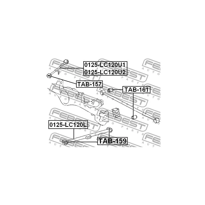 Silent bloc de suspension (train arrière) FEBEST TAB-157 - Visuel 2