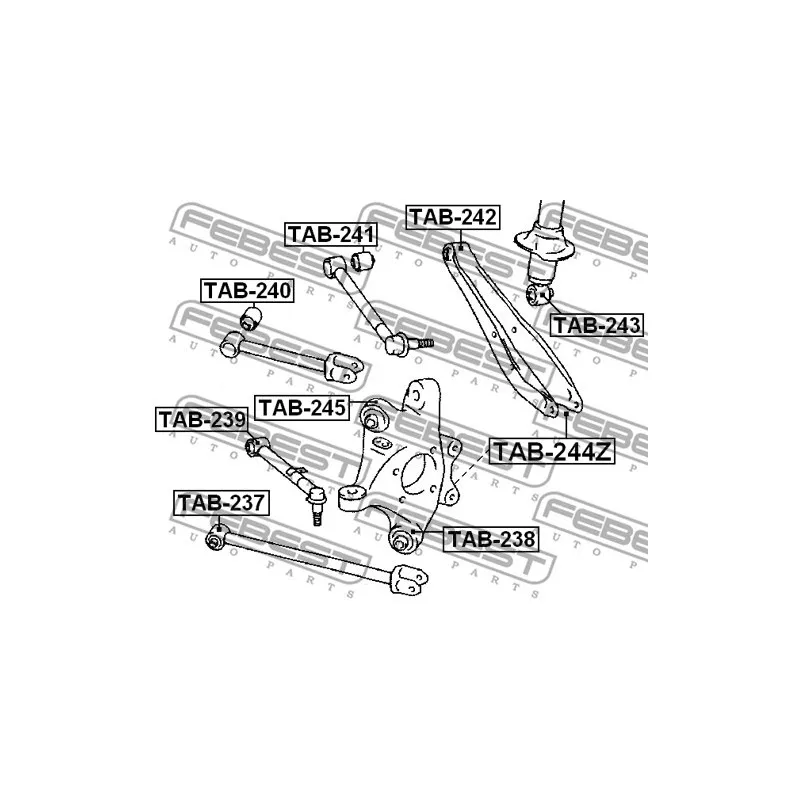 Silent bloc de suspension (train arrière) FEBEST TAB-239 - Visuel 2
