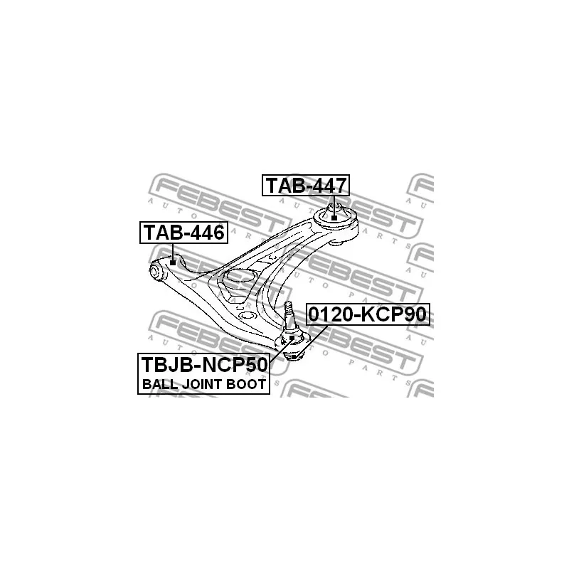 Silent bloc de suspension (train avant) FEBEST TAB-446 - Visuel 2