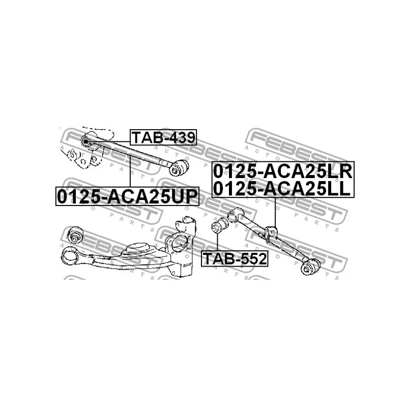 Silent bloc de suspension (train arrière) FEBEST TAB-552 - Visuel 2
