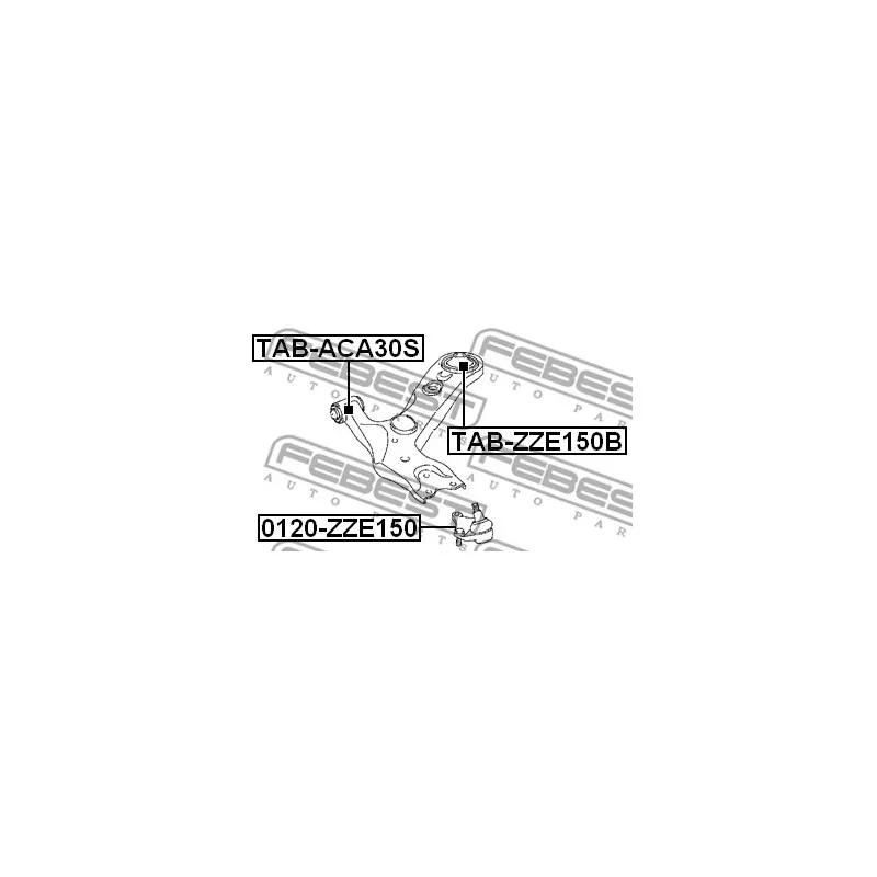 Silent bloc de suspension (train avant) FEBEST TAB-ZZE150B - Visuel 2