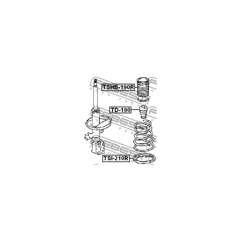 Bouchon de protection/soufflet, amortisseur FEBEST TSHB-190R - Visuel 2