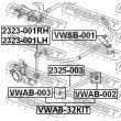 FEBEST VWAB-32KIT - Silent bloc de suspension (train arrière)