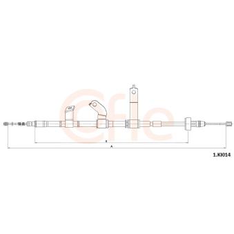 Tirette à câble, frein de stationnement arrière gauche COFLE 1.KI014 pour KIA RIO 1.4 CVVT - 109cv