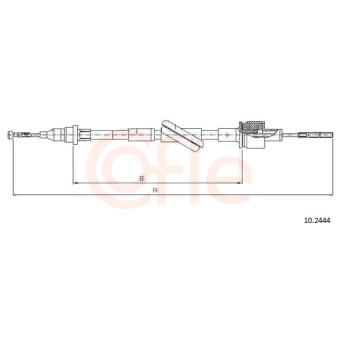 Tirette à câble, commande d'embrayage COFLE OEM 95VB7K553AB