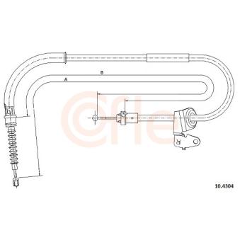 Tirette à câble, frein de stationnement COFLE 10.4304 pour MINI MINI One - 90cv