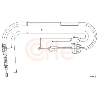 Tirette à câble, frein de stationnement COFLE 10.4305 pour MINI MINI One - 90cv