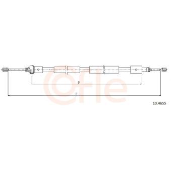 Tirette à câble, frein de stationnement COFLE 10.4655 pour CITROEN XSARA 1.6 - 95cv