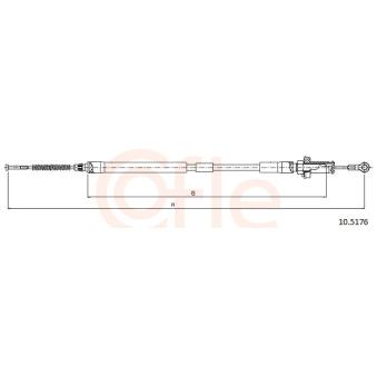 Tirette à câble, frein de stationnement COFLE 10.5176 pour LAND ROVER DEFENDER 2.5 Td5 4x4 - 122cv