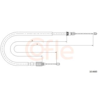 Tirette à câble, frein de stationnement COFLE 10.6685 pour RENAULT MEGANE 1.9 DTI - 80cv