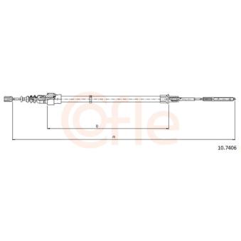 Tirette à câble, frein de stationnement COFLE 10.7406 pour SAAB 93 1.9 TDI - 110cv