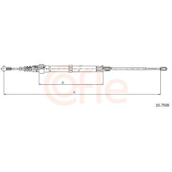 Tirette à câble, frein de stationnement COFLE 10.7508 pour VOLVO C30 1.9 TDI - 110cv