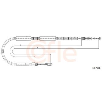 Tirette à câble, frein de stationnement COFLE 10.7536 pour RENAULT R5 3.0 - 218cv