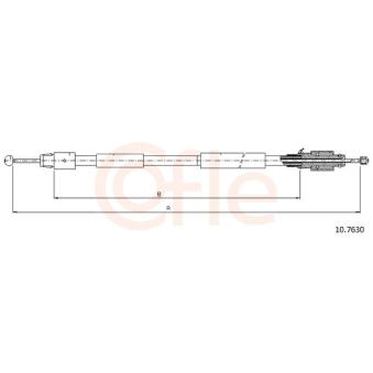 Tirette à câble, frein de stationnement COFLE 10.7630 pour PORSCHE CAYENNE Turbo S 4.8 - 500cv