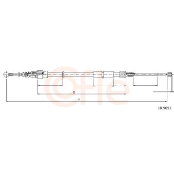 Tirette à câble, frein de stationnement COFLE OEM 6Q7609721C