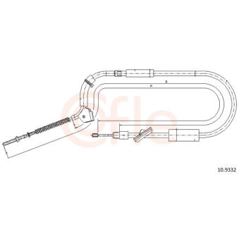 Tirette à câble, frein de stationnement COFLE 10.9332 pour MERCEDES-BENZ CLASSE B B 170 NGT - 116cv