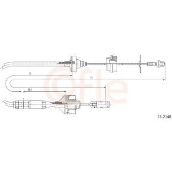 Tirette à câble, commande d'embrayage COFLE [11.2148]