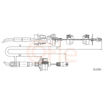 Tirette à câble, commande d'embrayage COFLE OEM 2150V2