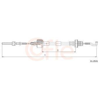 Tirette à câble, commande d'embrayage COFLE 11.2531 pour OPEL CORSA 1.4 i 16V - 86cv