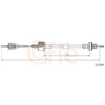 Tirette à câble, commande d'embrayage COFLE 11.2534 pour OPEL CORSA 1.4 i 16V - 86cv
