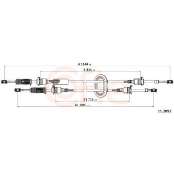 Tirette à câble, boîte de vitesse manuelle COFLE 11.2892 pour RENAULT MASTER 2.2 DCI 90 - 90cv