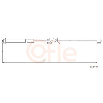 Tirette à câble, frein de stationnement COFLE 11.5449 pour OPEL GT 1.4 CD - 68cv