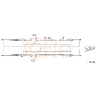 Tirette à câble, frein de stationnement COFLE 11.5463 pour FORD GRANADA 1.6 TDCi - 95cv