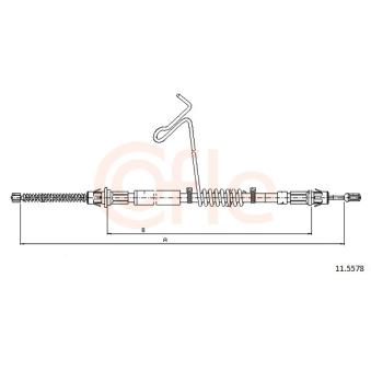 Tirette à câble, frein de stationnement COFLE 11.5578 pour FORD TRANSIT 2.4 DI - 90cv