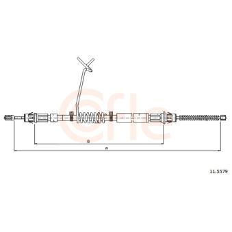 Tirette à câble, frein de stationnement COFLE 11.5579 pour FORD TRANSIT 2.4 DI - 90cv