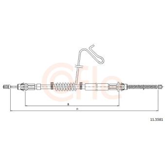 Tirette à câble, frein de stationnement COFLE 11.5581 pour CUPRA ATECA 2.2 TDCi - 110cv