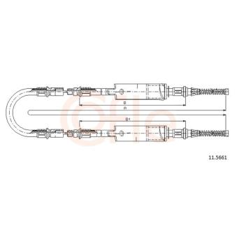 Tirette à câble, frein de stationnement COFLE 11.5661 pour MAZDA RX 2.5 TD - 85cv