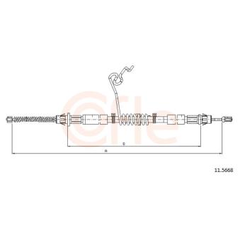 Tirette à câble, frein de stationnement COFLE OEM YC152A635CH