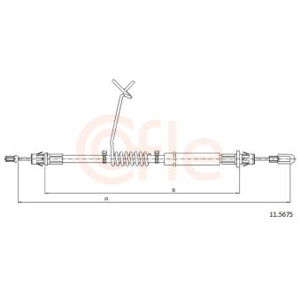 Tirette à câble, frein de stationnement COFLE 11.5675 pour FORD TRANSIT 2.4 TDCi - 100cv