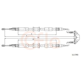 Tirette à câble, frein de stationnement COFLE 11.5765 pour OPEL COMBO 1.7 CDTI 16V - 101cv