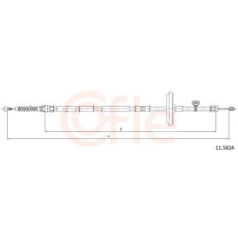 Tirette à câble, frein de stationnement COFLE 11.5824 pour MAZDA MX-5 1.6 CDTi - 110cv