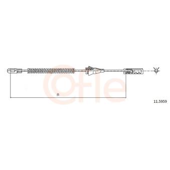 Tirette à câble, frein de stationnement COFLE 11.5959 pour PORSCHE 944 1.7 CDTI - 110cv