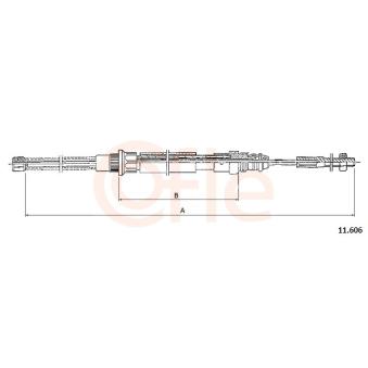 Tirette à câble, frein de stationnement COFLE 11.606 pour PEUGEOT 405 1.6 - 88cv