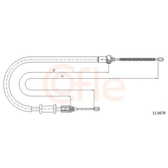 Tirette à câble, frein de stationnement COFLE 11.6676 pour RENAULT KANGOO 1.4 - 75cv