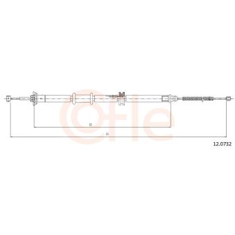 Tirette à câble, frein de stationnement COFLE 12.0732 pour TOYOTA CELICA 1.4 HDI - 68cv
