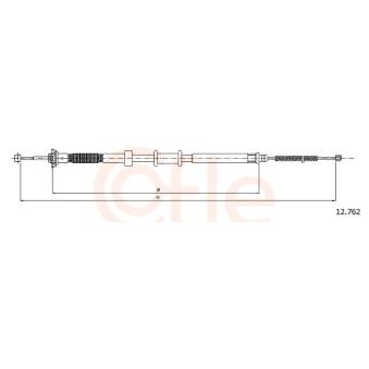 Tirette à câble, frein de stationnement COFLE 12.0762 pour FIAT PANDA 1.3 D Multijet - 75cv