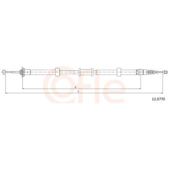 Tirette à câble, frein de stationnement COFLE 12.0770 pour FIAT PANDA 0.9 4x4 - 90cv