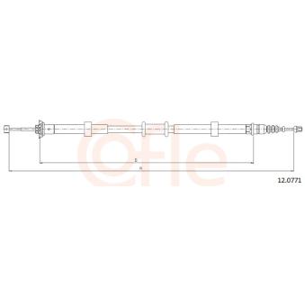 Tirette à câble, frein de stationnement COFLE 12.0771 pour FIAT PANDA 0.9 4x4 - 90cv