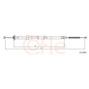 Tirette à câble, frein de stationnement COFLE 12.1505