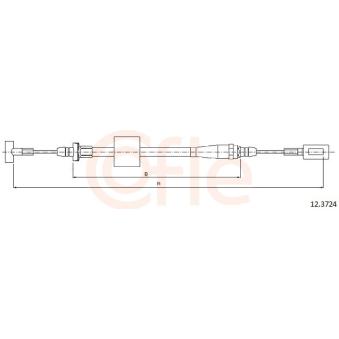 Tirette à câble, frein de stationnement COFLE 12.3724 pour PEUGEOT 607 59-12 V - 122cv