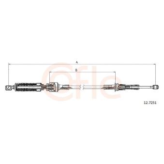 Tirette à câble, boîte de vitesse manuelle COFLE 12.7251 pour FIAT PUNTO 60 1.2 - 60cv