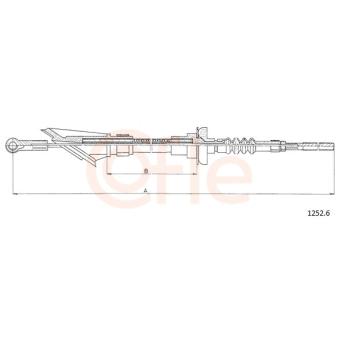 Tirette à câble, commande d'embrayage COFLE 1252.6 pour PEUGEOT 304 1.4 Turbo i - 118cv