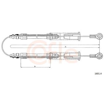 Tirette à câble, frein de stationnement COFLE 1601.4 pour FIAT RITMO 1.5 - 75cv