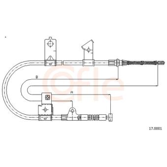 Tirette à câble, frein de stationnement COFLE 17.0001 pour NISSAN MICRA 1.4 i 16V - 82cv